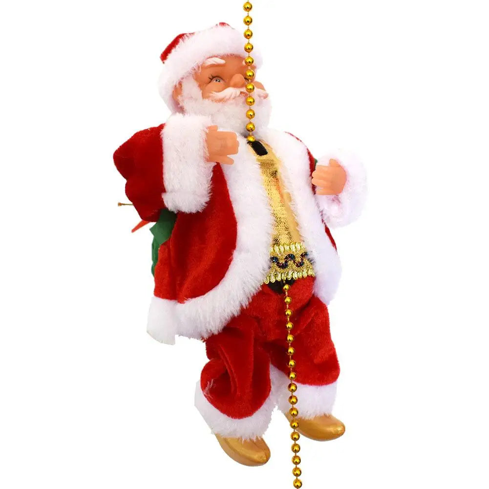 Electric Musical Climbing Santa Claus – Animated Holiday Decoration with Lights & Christmas Carols