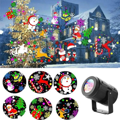 ULTRA-BRIGHT LED Christmas Projector Light – 16 Rotating Holiday Patterns & Snowfall Effect – Indoor/Outdoor Waterproof Landscape Spotlight – Instant Festive Home Decor