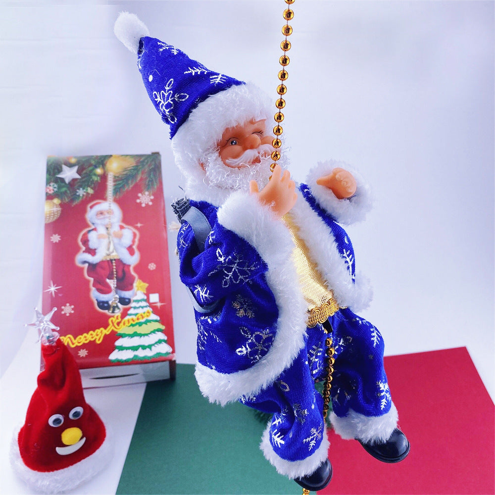 Electric Musical Climbing Santa Claus – Animated Holiday Decoration with Lights & Christmas Carols