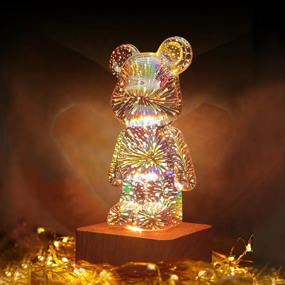 The 3D Spectrum Fireworks Lamp - Rechargeable Ambient LED Night Light | Cordless Novelty Desk Lamp for Gifts & Home Decor