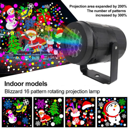 ULTRA-BRIGHT LED Christmas Projector Light – 16 Rotating Holiday Patterns & Snowfall Effect – Indoor/Outdoor Waterproof Landscape Spotlight – Instant Festive Home Decor